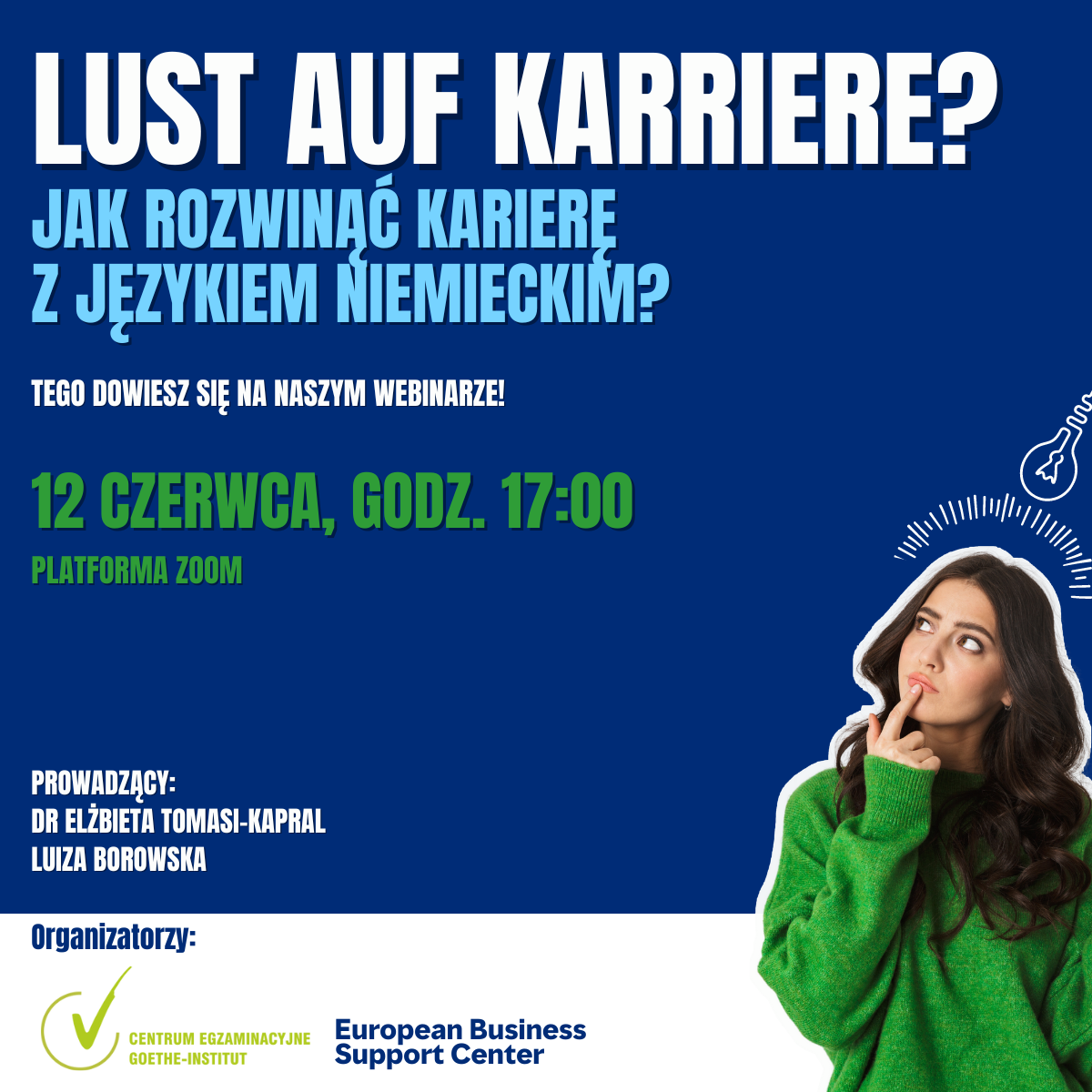 Webinar Centrum Egzaminacyjnego Instytutu Goethego oraz EBSC „Lust auf Kariere? Jak rozwinąć karierę z językiem niemieckim?”