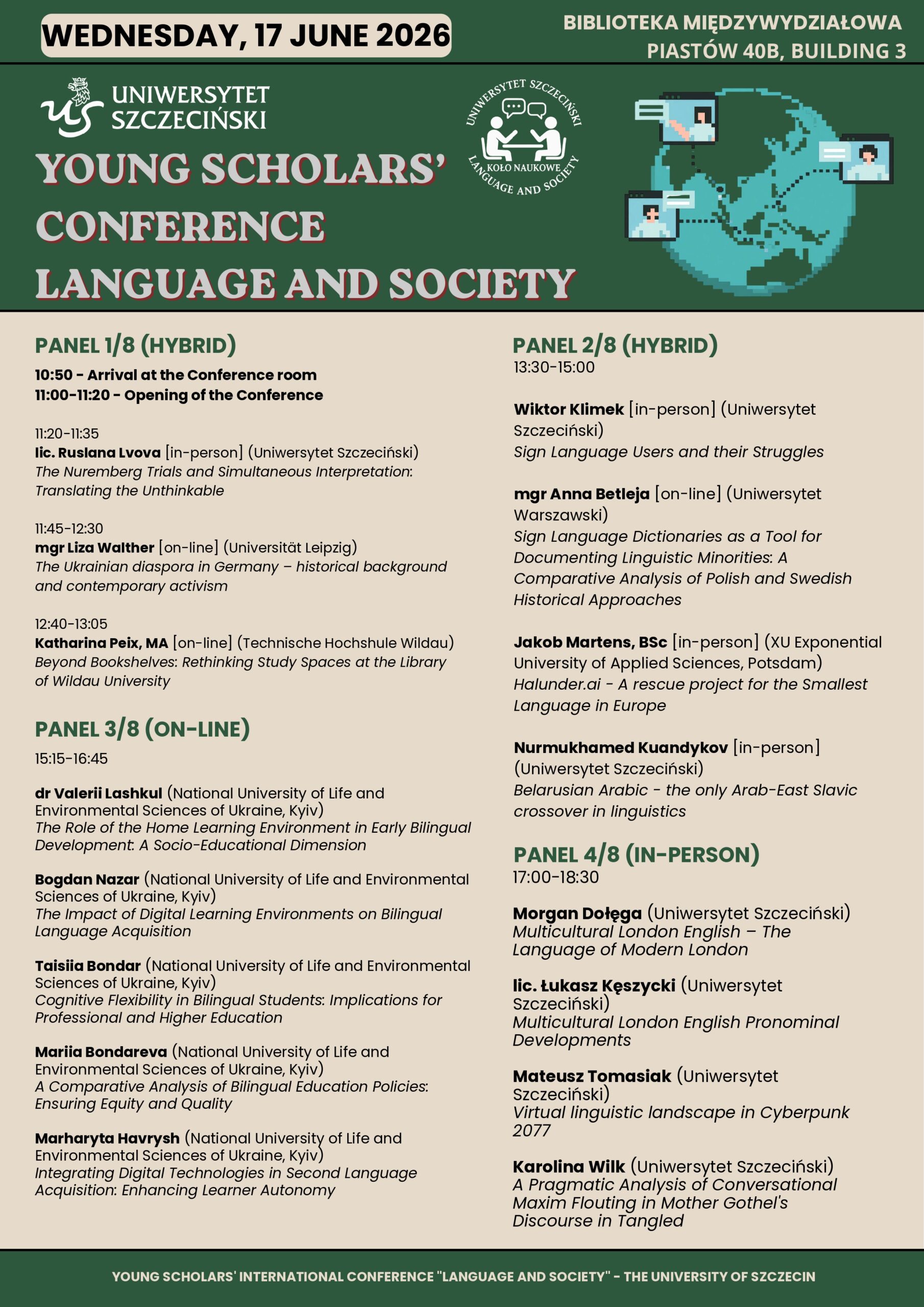 Zaproszenie na Young Scholars’ Conference Language and Society 17-18 czerwca 2026 r.