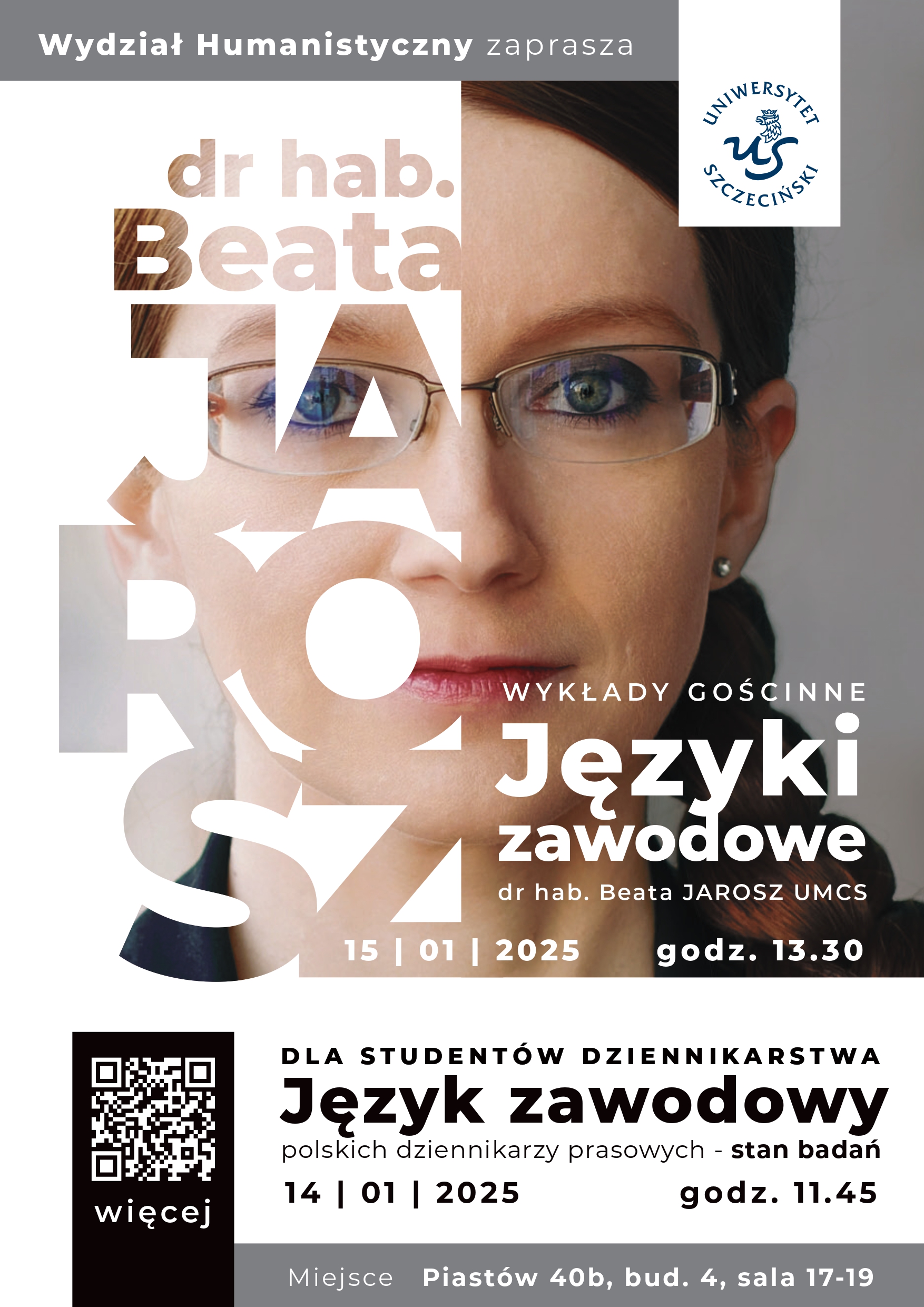 Wykłady gościnne dr hab. Beaty Jarosz (UMCS) – 14-15 stycznia 2025 r.