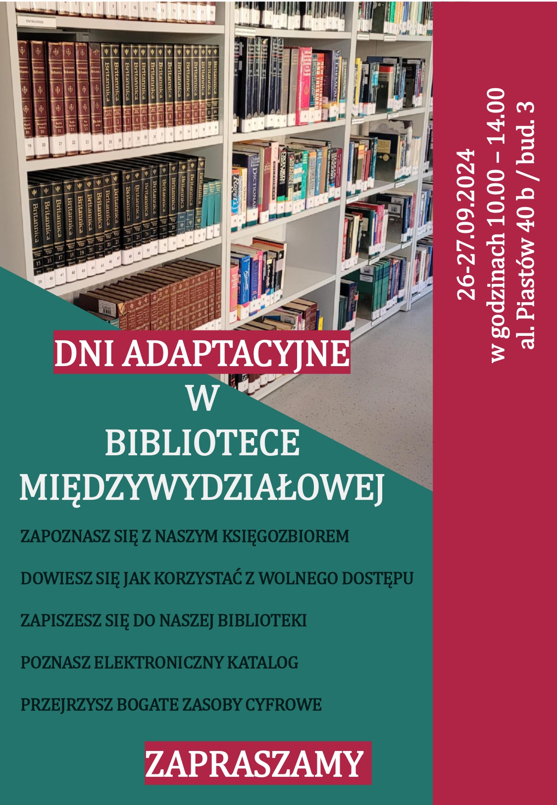 Dni adaptacyjne w Bibliotece Międzywydziałowej US